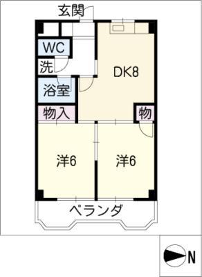 ヴィラ千石(2DK/3階)の間取り写真