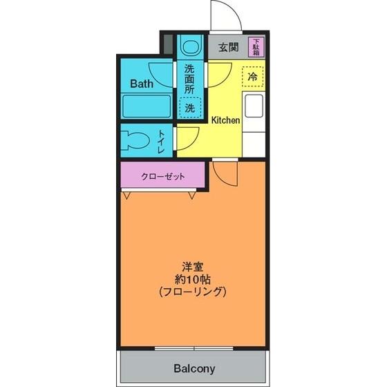 ドゥエル21(1K/2階)の間取り写真