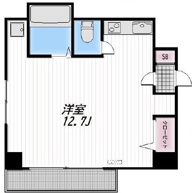 コートハイム横浜(ワンルーム/5階)の間取り写真