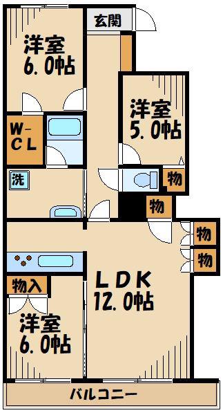 エルザ世田谷(3LDK/22階)の間取り写真