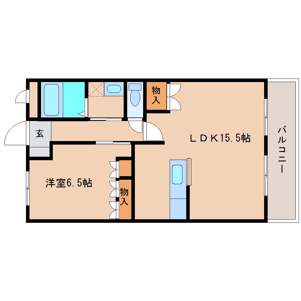 グランドパレス(1LDK/2階)の間取り写真