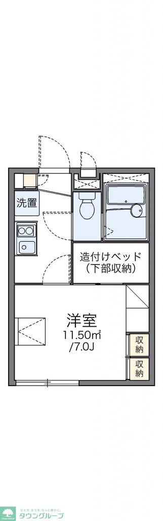 レオパレス広貴C(1K/1階)の間取り写真