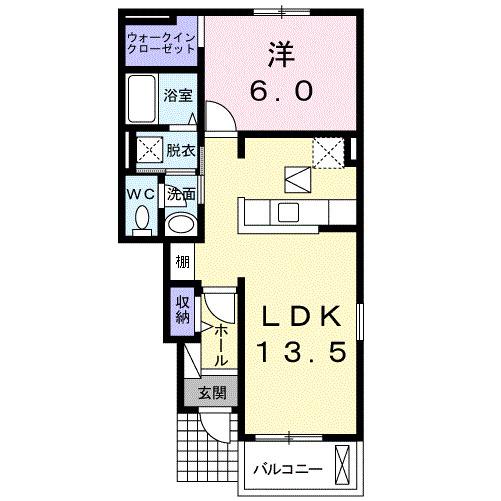 アレグリア(1LDK/1階)の間取り写真