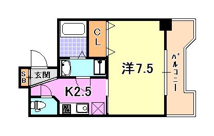 エイペックス神戸みなと元町COASTLINE(1K/5階)の間取り写真