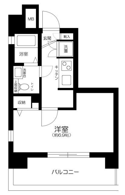 ステージグランデ三軒茶屋アジールコート(1K/2階)の間取り写真