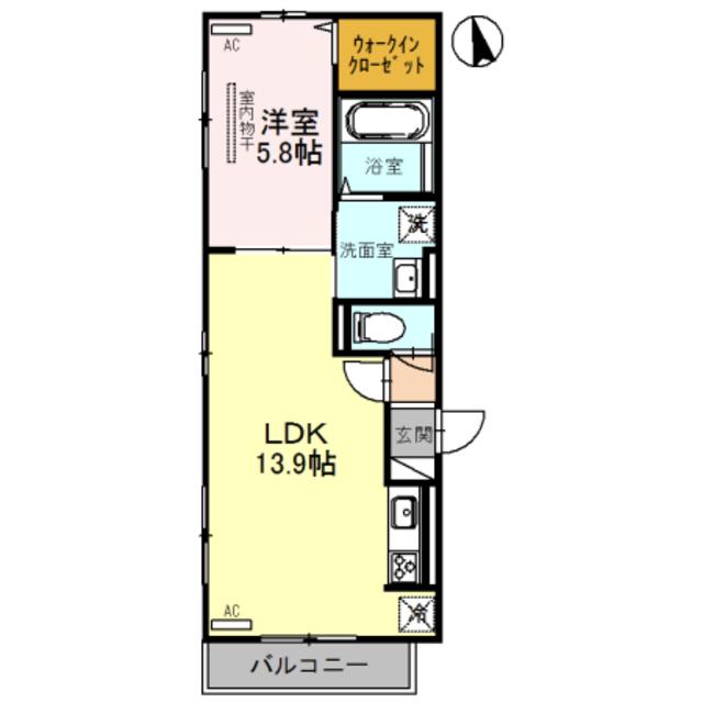 D-ROOMモンテラルゴ(1LDK/1階)の間取り写真