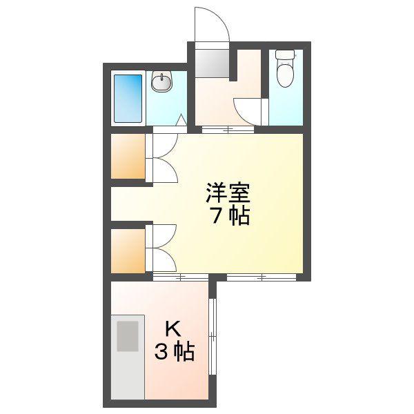 N-CASA(1K/3階)の間取り写真