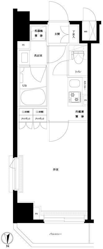 ルーブル西新井(1K/7階)の間取り写真
