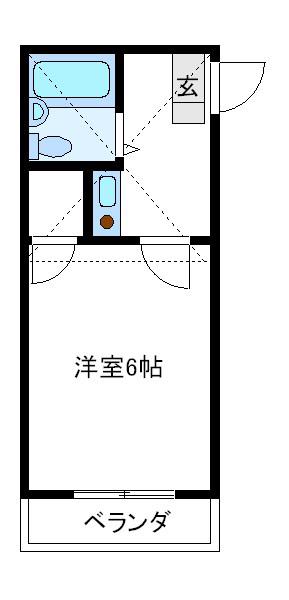 ウエストハイム(1K/2階)の間取り写真