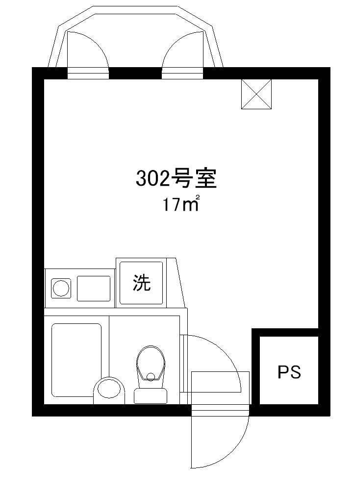 コスモマンション(ワンルーム/3階)の間取り写真