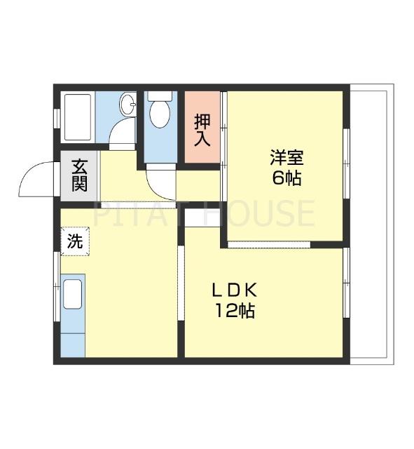 新山荘(1LDK/1階)の間取り写真
