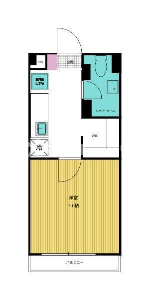 行徳マンション(1K/2階)の間取り写真