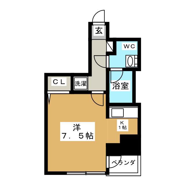GRANDUO三軒茶屋II(1K/5階)の間取り写真
