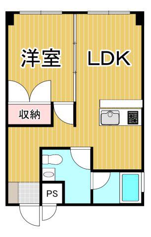 AZマンション(1LDK/2階)の間取り写真