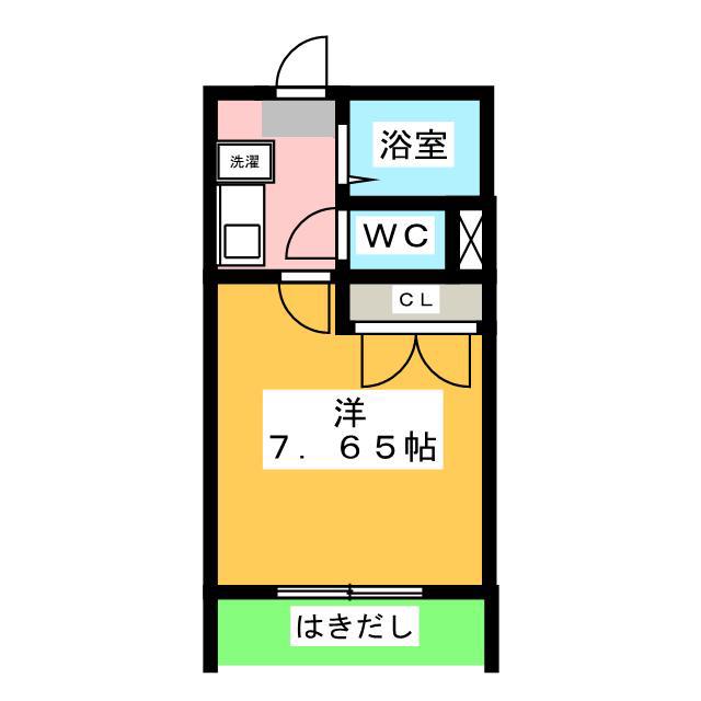 M338(1K/1階)の間取り写真