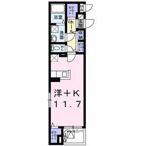 イーストブルー六番館(1K/3階)の間取り写真