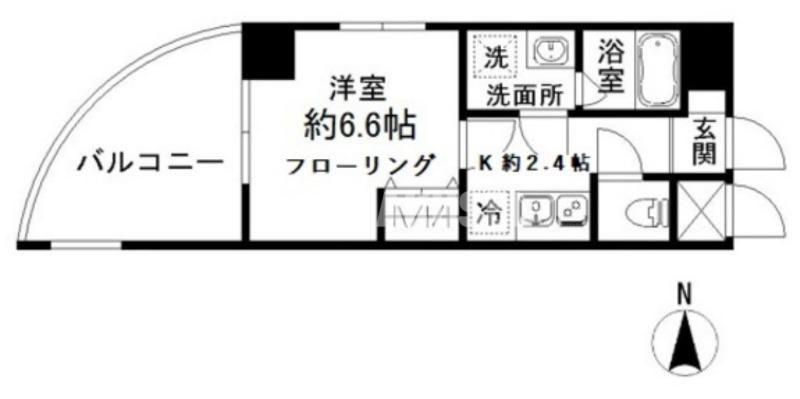 ドルチェ ヴィータ自由が丘(1K/3階)の間取り写真