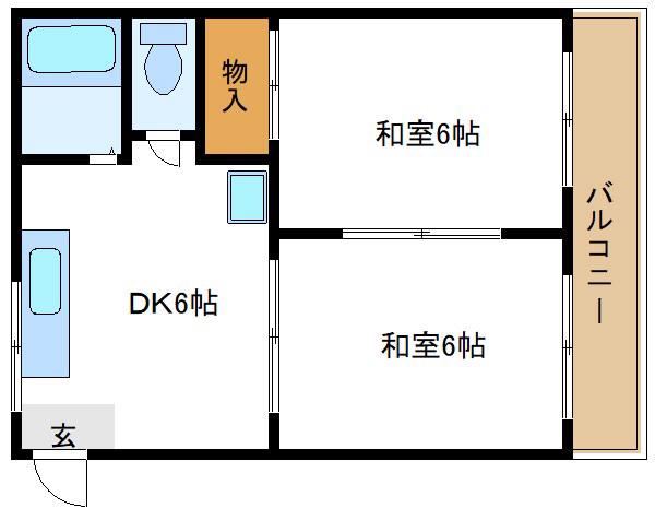 サンシャインハイツ(2DK/1階)の間取り写真