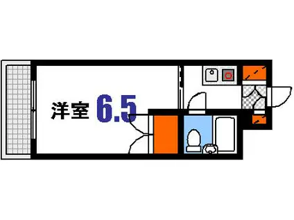 ミユキフラッツ(1K/2階)の間取り写真