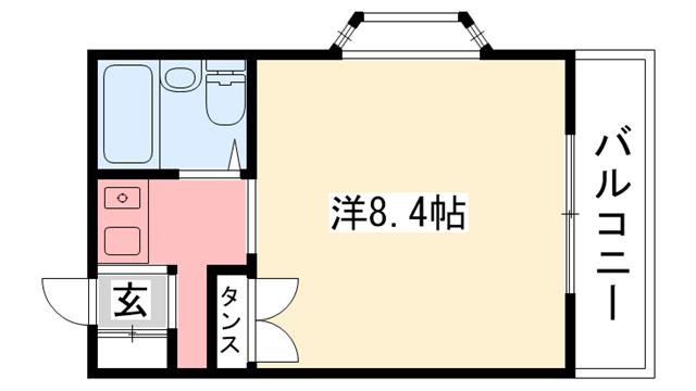 第一モギハイツ(1K/3階)の間取り写真
