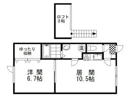 ブライティ(1LDK/2階)の間取り写真