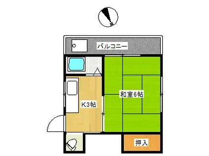 フローレスコーポ(1K/2階)の間取り写真