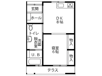 第3の森サードプレイスNAGAYA(1DK/1階)の間取り写真