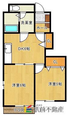 メゾン・アンジュ参番館(2DK/1階)の間取り写真