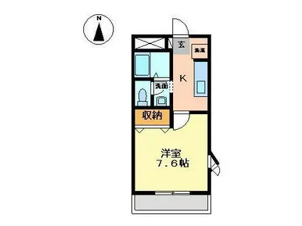 サンライズ(1K/2階)の間取り写真