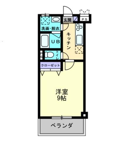 セブンシーズ入明LOHAS(1K/2階)の間取り写真