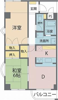 樋の水マンション(2LDK/2階)の間取り写真