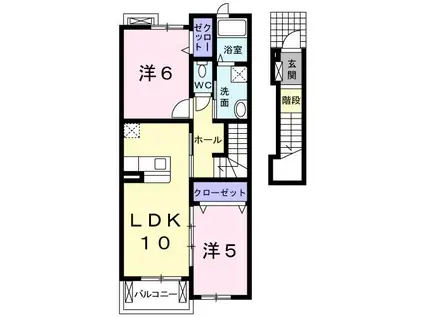 ライグッドII(2LDK/2階)の間取り写真