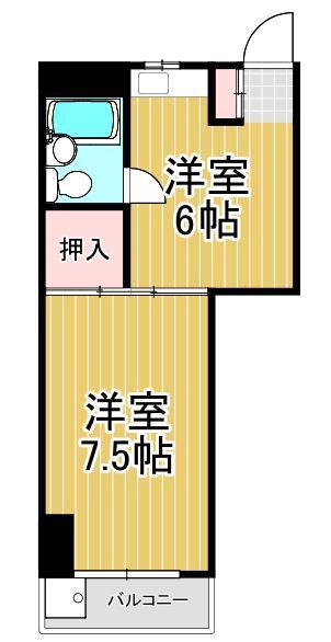 ヘイワハイム(1DK/2階)の間取り写真