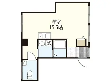 田淵ビルA棟(ワンルーム/2階)の間取り写真