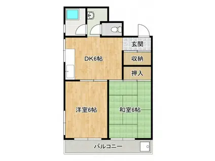 恵マンション(2DK/2階)の間取り写真