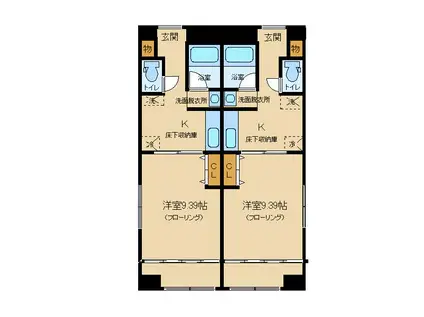 グランドファルコン(1K/1階)の間取り写真