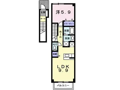 サピ-ブライトS・C棟(1LDK/2階)の間取り写真