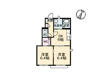 シャーメゾンボンコリーヌA棟(2DK/1階)の間取り写真