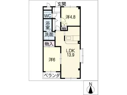 ETOILE(2LDK/3階)の間取り写真