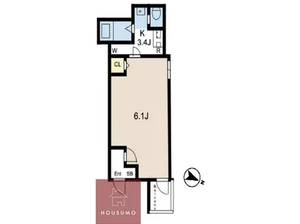 MELDIA下新庄(1K/1階)の間取り写真