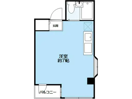 ブライト御影(1K/4階)の間取り写真