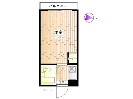 グレース翠V(1K/3階)の間取り写真