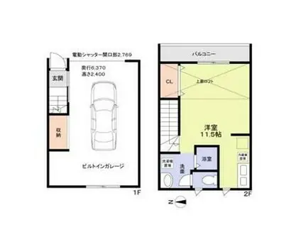 DBASE(ワンルーム/1階)の間取り写真