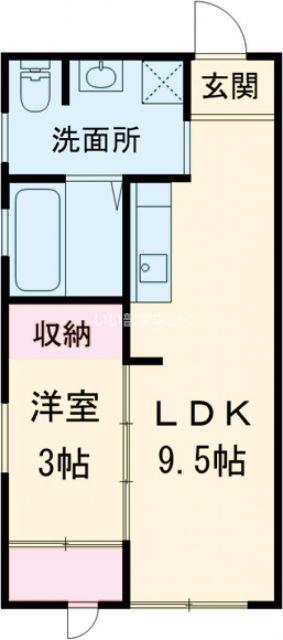KOYA 430(1LDK/2階)の間取り写真