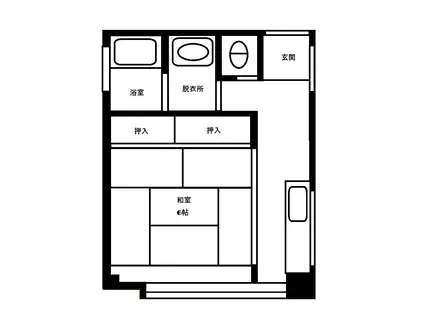 古野ビル(1K/4階)の間取り写真