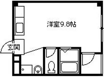 松原ハイム(ワンルーム/3階)の間取り写真