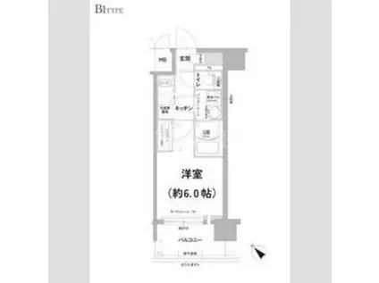 エスリード天王寺町北(1K/4階)の間取り写真