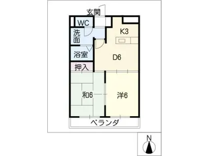 レジデンシア・ノモック(2DK/2階)の間取り写真