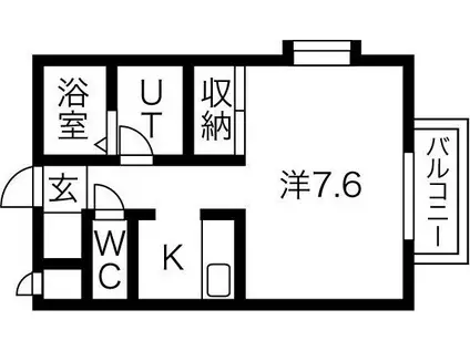 ラ・フォーレ萩原(ワンルーム/1階)の間取り写真