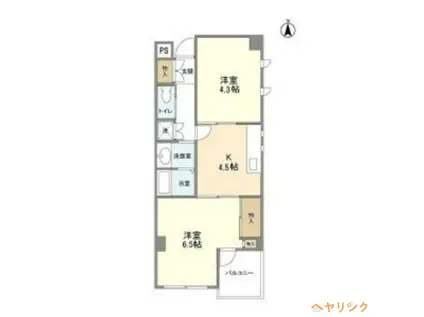 スーリヤ庄内通(2K/3階)の間取り写真